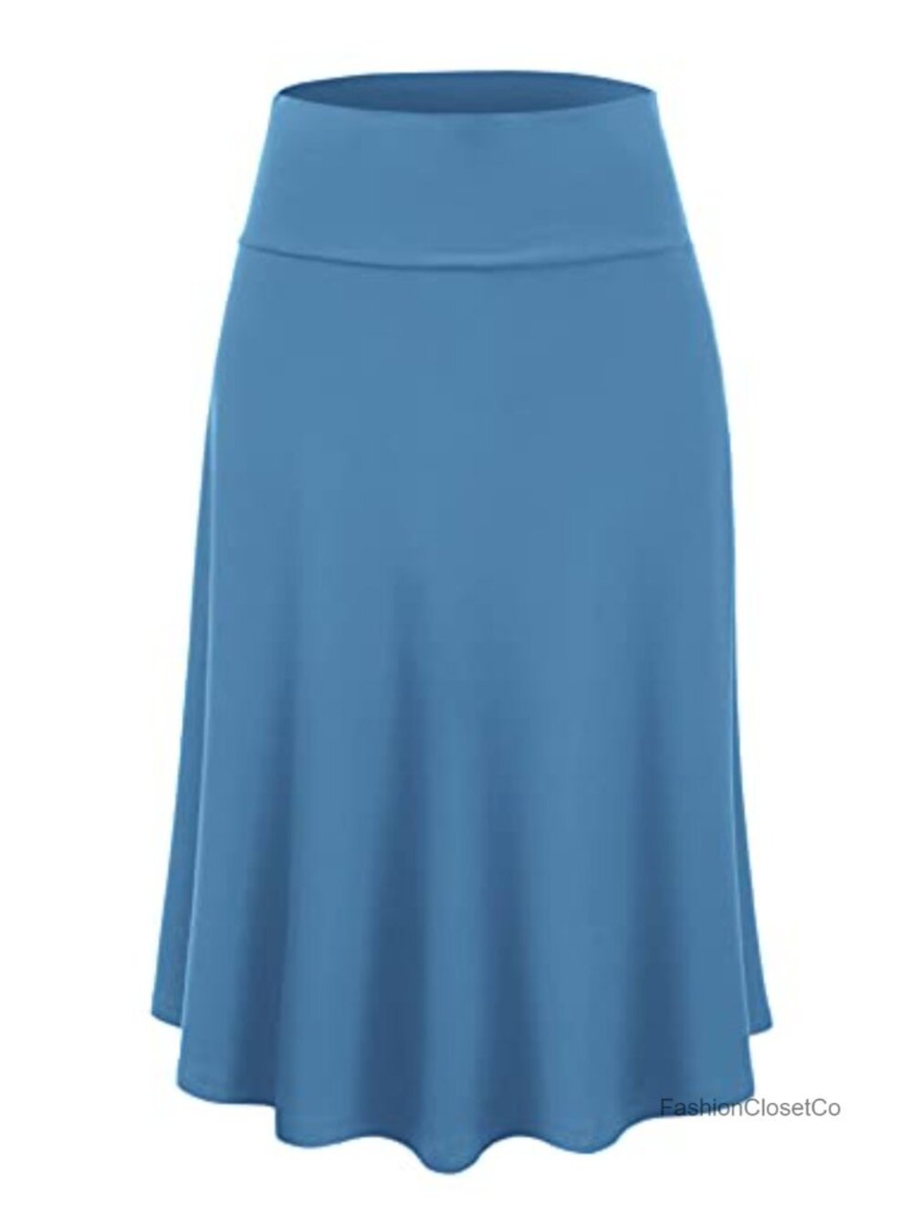 Lightweight Ombre Flare Midi Pull On Skirt Stretch Comfort Dance